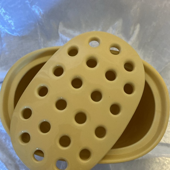 Southern Living at Home yellow ceramic oval flower frog. - Picture 3 of 6